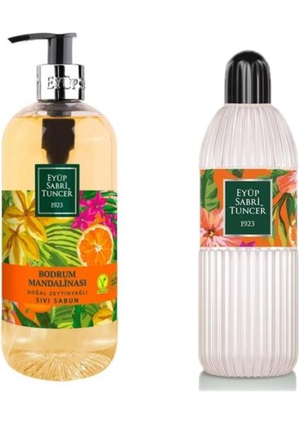 Bodrum Mandalinası Sıvı Sabun 500ML + Silindir Pet Şişe Kolonya 400ML 2li Set