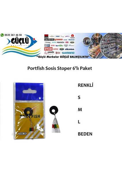 Renkli Sosis Stoper 6!lı Paket  M Beden