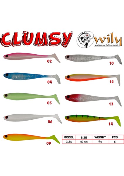 Silikon Yem Wily Clumsy 9 cm 6 gr 5’li Pk Renk:4