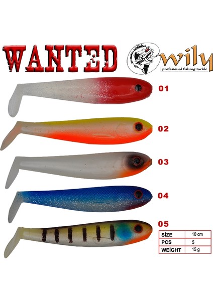 Wanted Silikon Yem 10.5 cm 15 gr 5’li Paket Renk:1