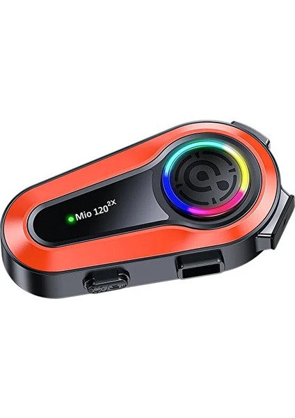 Mio 120 2x RGB 1000mAh IPX6 1500m 2 Kişilik Kask Intercom Motosiklet Bluetooth Kulaklık