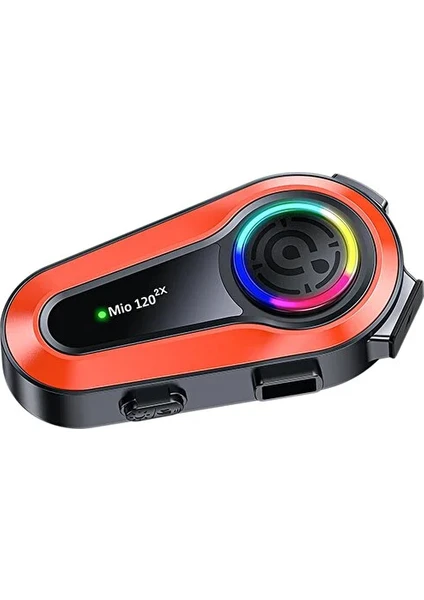 Mio 120 2x RGB 1000mAh IPX6 1500m 2 Kişilik Kask Intercom Motosiklet Bluetooth Kulaklık