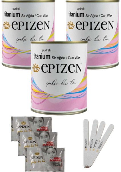 Titanium Konserve Sir Ağda 800 ml 3 Lü Paket + Temizleme Mendili ve Spatula Seti