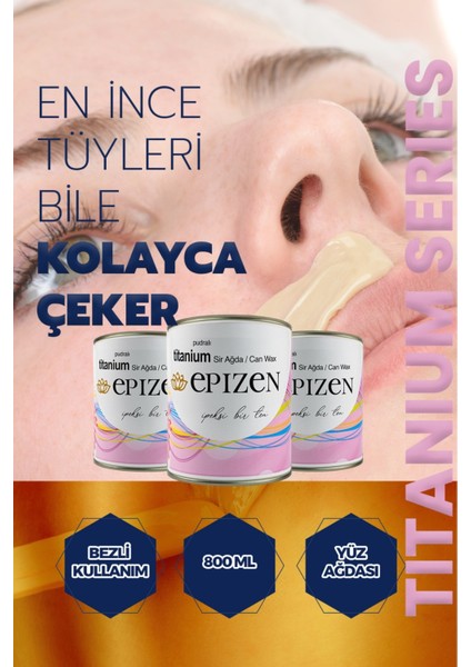 Titanium Konserve Sir Ağda 800 ml 3 Lü Paket + Temizleme Mendili ve Spatula Seti