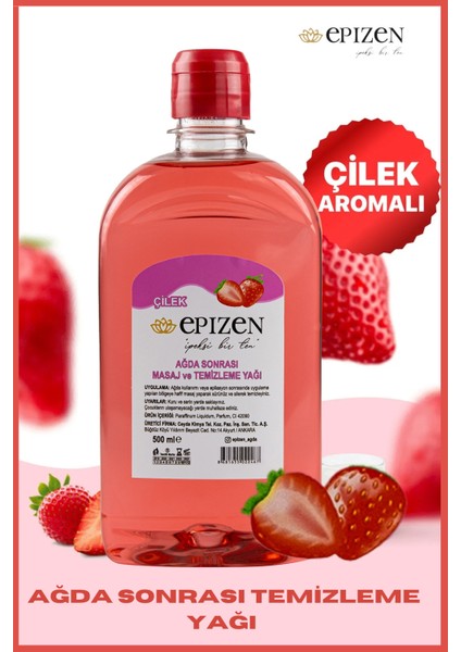 Çilekli Sir Ağda Temizleme ve Masaj Yağı 500ML