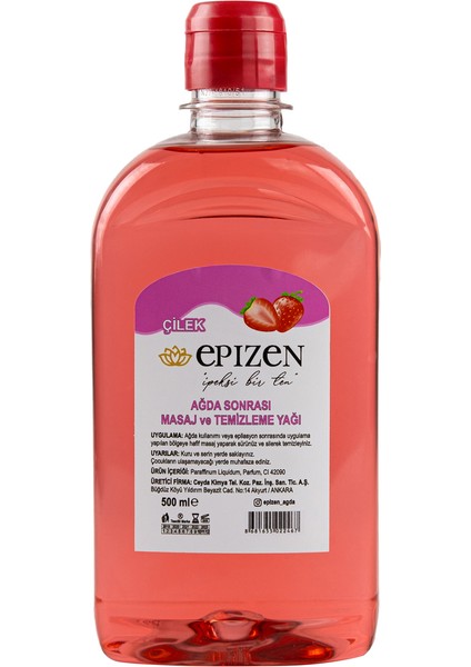 Çilekli Sir Ağda Temizleme ve Masaj Yağı 500ML