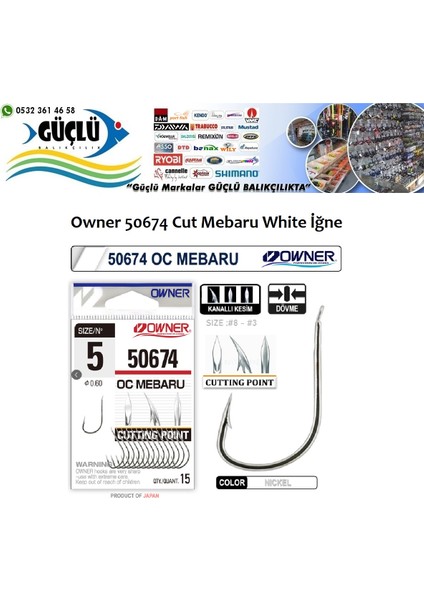 50674 Cut Mebaru White Olta Iğnesi No:5