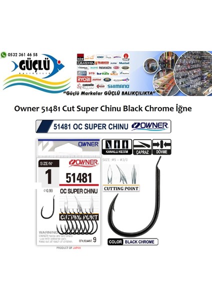 51481 Cut Super Chinu Black Chrome Iğne No:3/0
