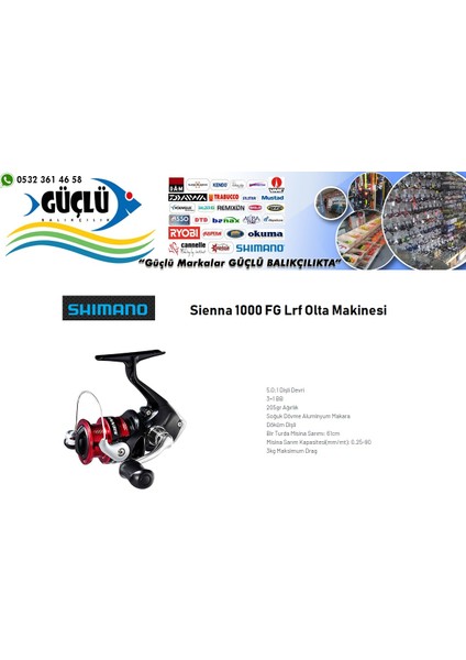 Lrf Olta Makinesi SHIMANO Sienna 1000 Fg