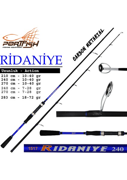 Spin Kamışı Ridaniye Spin 240 cm Olta Kamışı 2p 10-40GR