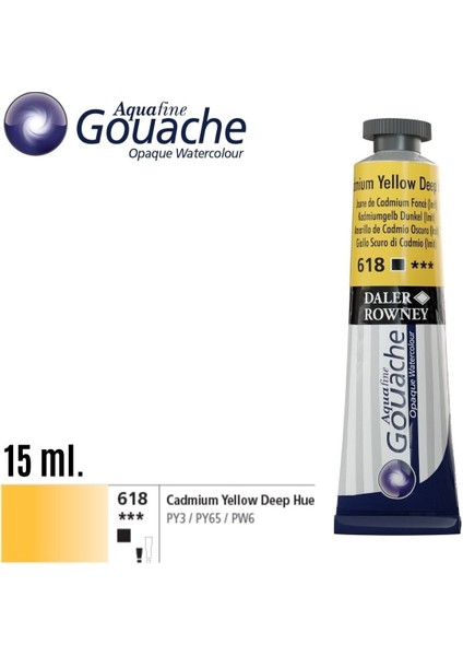 Aquafine Guaj Boya Tüp 15ML 618 Cadmium Yellow Deep Hue