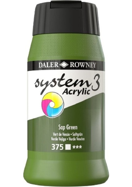 System 3 Akrilik Boya 500 ml 375 Sap Green