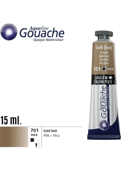 Daler Rowney Aquafine Guaj Boya Tüp 15ML 701 Gold