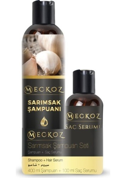 Meckoz Sarımsak Şampuan Seti (400 ml Şampuan + 100 ml Saç Serumu)