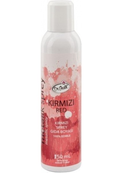 Kırmızı Metalik Sprey Gıda Boyası 150 ml