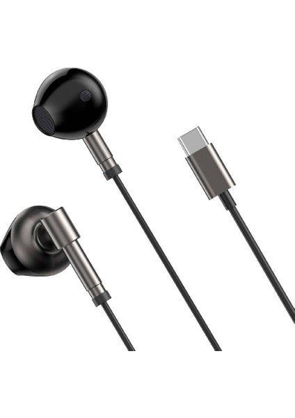 Type-C Kulakiçi Kablolu Kulaklık Wiwu EB316 Hi-Fi Ses Kaliteli Siyah
