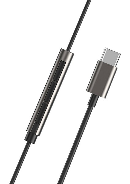 Type-C Kulakiçi Kablolu Kulaklık Wiwu EB316 Hi-Fi Ses Kaliteli Siyah