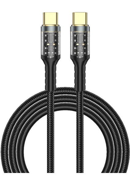 Type-C To Type-C Pd Şarj ve Data Kablo Wiwu WI-C016 Geek Serisi 100W 1.2 Metre Siyah