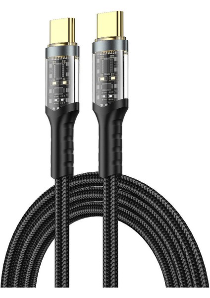Type-C To Type-C Pd Şarj ve Data Kablo Wiwu WI-C016 Geek Serisi 100W 1.2 Metre Siyah