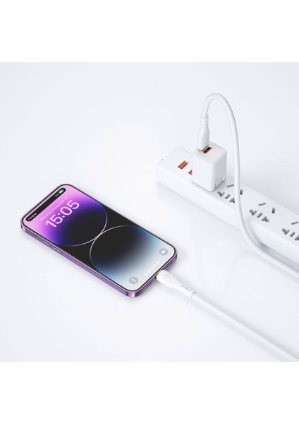 iPhone Şarj Data Transfer Pd Kablo Wiwu WI-C018 Vigor Serisi Type-C To Lightning Pd 30W 1.2m Beyaz