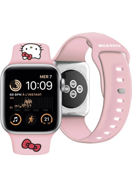 Watch 41MM Uyumlu Kordon Hello Kitty Orjinal Lisanslı Logolu Fiyonk & Kitty Head Yumuşak Strap Kayış