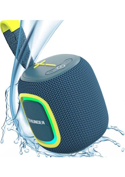 Bluetooth Hoparlör Wiwu P25 Rgb LED Işıklı Wireless Bluetooth Speaker 5.3 Hoparlör Mavi