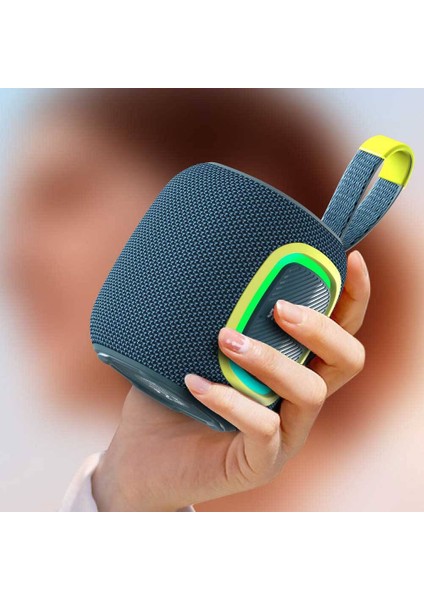 Bluetooth Hoparlör Wiwu P25 Rgb LED Işıklı Wireless Bluetooth Speaker 5.3 Hoparlör Mavi