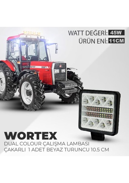 Dual Colour Wortex Çakarlı Çalışma ve Off Road Lambası Beyaz - Turuncu