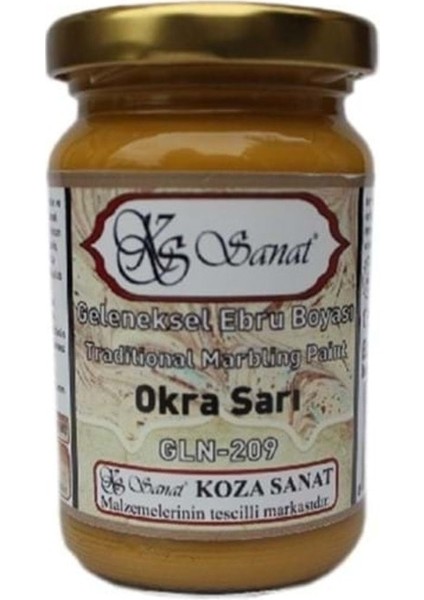 Koza Sanat Geleneksel Ebru Boyası 105CC GLN-209 Okra Sarı