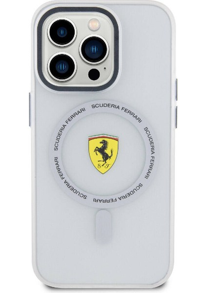 Apple iPhone 15 Pro Uyumlu Ferrari Lisanslı Magsafe Özellikli Kontrast Bumper Sf Ring Siyah indirimleri