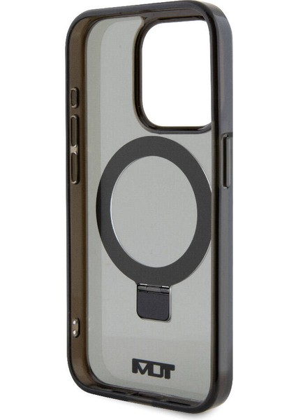 Apple iPhone 15 Pro Tumı Lisanslı Magsafe Özellikli Pc Tpu Metal Logolu Ring Standlı Siyah fırsatları