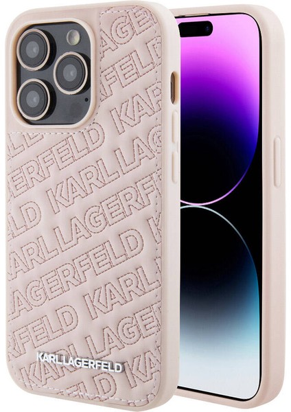 Apple iPhone 15 Pro Max Lisanslı Metal Yazı Logolu Dikişli Logo Kapitone Pembe fiyatları