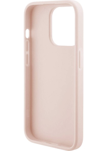 Apple iPhone 15 Pro Max Lisanslı Metal Yazı Logolu Dikişli Logo Kapitone Pembe indirimleri