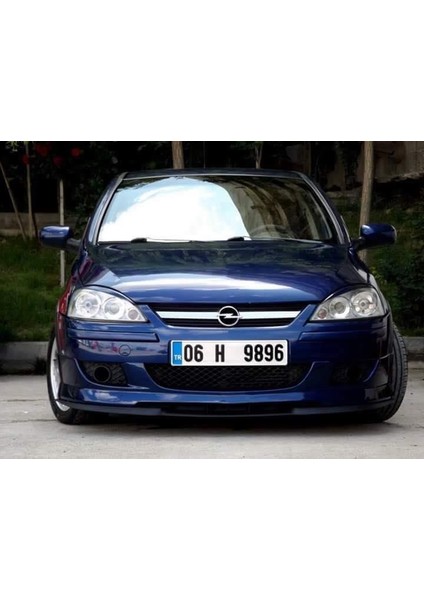 Opel Corsa C Uyumlu Çupra  Ön Tampon Lipi Cupra Lip 3 Parça Parlak Siyah