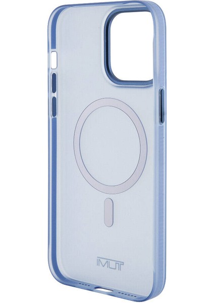 Apple iPhone 15 Pro Max Uyumlu Tumı Lisanslı Magsafe Şarj Özellikli Buzlu Mat Kılıf Mavi indirimleri