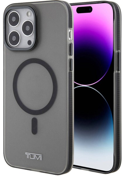 Apple iPhone 15 Pro Max Uyumlu Tumı Lisanslı Magsafe Şarj Özellikli Buzlu Mat Kılıf Siyah