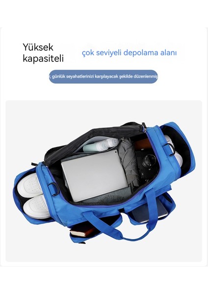 Kuru ve Islak Ayırma Seyahat Çantası Büyük Kapasiteli Basit Düz Renk Çanta Su Geçirmez Açık Spor Spor Çantası (Yurt Dışından) modelleri