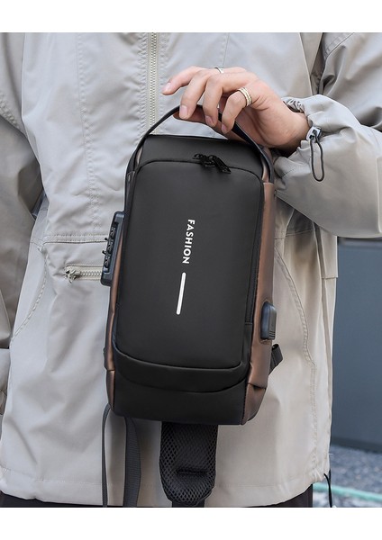 Erkek Çapraz Çantası Göğüs Çantası Omuz Çantası Eğlence Spor Parası Küçük Sırt Çantası Çok Fonksiyonlu Çapraz Erkek Çantası Şifre Kilidi (Yurt Dışından) modelleri