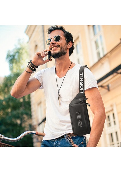 2023 Yeni Erkek Rahat Bel Çantası Çok Fonksiyonlu Trendy Moda Göğüs Çantası Spor Omuz Crossbody Cep Telefonu Çantası (Yurt Dışından)