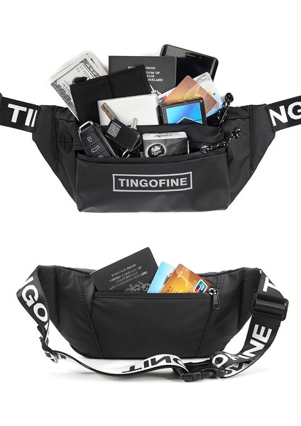 2023 Yeni Erkek Rahat Bel Çantası Çok Fonksiyonlu Trendy Moda Göğüs Çantası Spor Omuz Crossbody Cep Telefonu Çantası (Yurt Dışından)