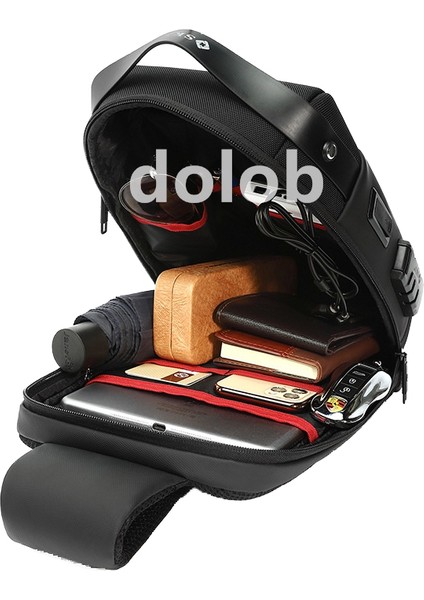 Göğüs Çantası Erkek Iş Crossbody Çanta Erkek USB Omuz Çantası Moda Rahat Çok Fonksiyonlu Rahat Göğüs Çantası (Yurt Dışından)