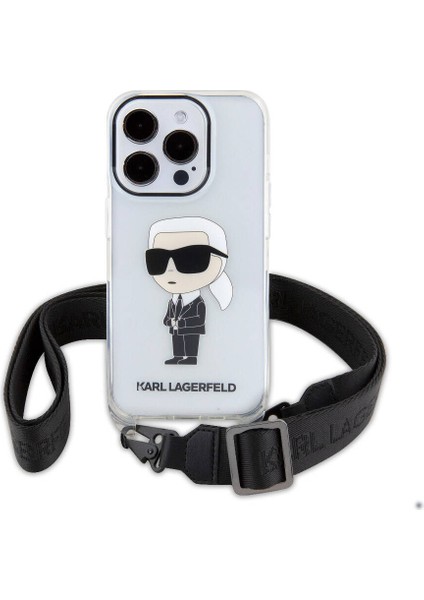 Apple iPhone 15 Pro Uyumlu Lisanslı Boyun Askılı Karl Ikonik Crossbody Şeffaf fiyatları