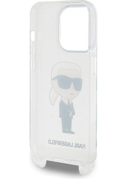 Apple iPhone 15 Pro Uyumlu Lisanslı Boyun Askılı Karl Ikonik Crossbody Şeffaf indirimleri