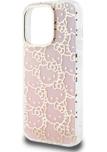 Apple iPhone 15 Pro Hello Kitty Lisanslı Renk Geçişli Elektroplating Kaplama Kitty Head Pembe fırsatları