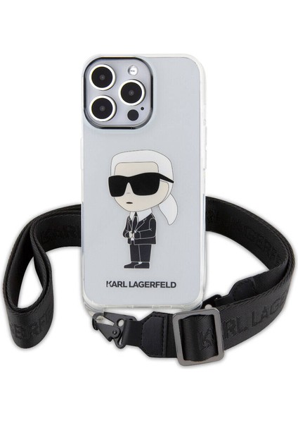 Apple iPhone 15 Pro Max Uyumlu Lisanslı Boyun Askılı Karl Ikonik Crossbody Şeffaf fiyatları