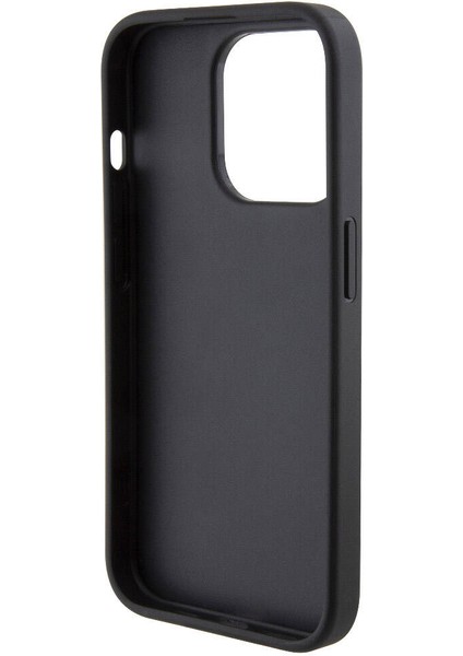 Apple iPhone 15 Pro Max Lisanslı Metal Yazı Logolu Dikişli Logo Kapitone Siyah indirimleri