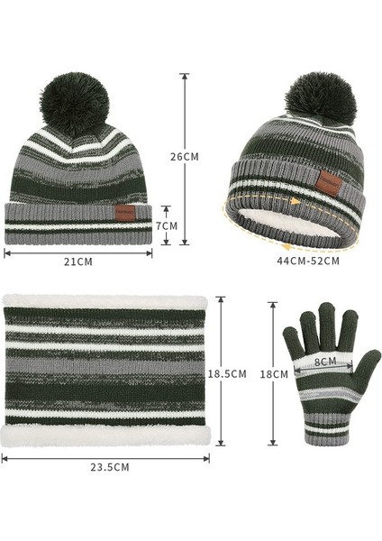 Çocuk Şapkası, Atkı ve Eldiven Üçü Bir Arada Set Sonbahar ve Kış Örme Artı Kadife Sıcak Şapka Üçlü Set (Yurt Dışından) fiyatları