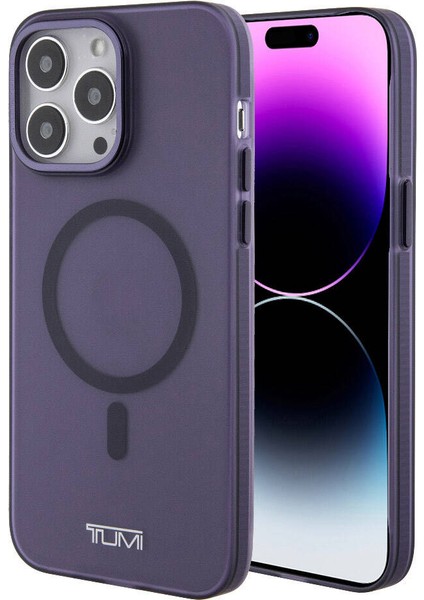 Apple iPhone 15 Pro Max Uyumlu Tumı Lisanslı Magsafe Şarj Özellikli Buzlu Mat Kılıf Mor