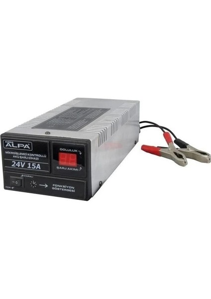 Alpa 24 Volt 15 Amper Mikroişlemci Kontrollü Akü Şarj Cihazı Alpa