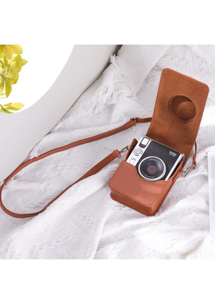 Instax Mini Evo Kahverengi Askılı Deri Çanta